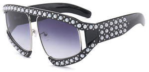 Women's Oversize Faux Pearl Trim Sunglasses - Ailime Designs - Ailime Designs