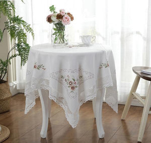 Lace Textile Embroidered LinenTable Cloths -Home Decoration - Ailime Designs