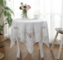 Load image into Gallery viewer, Lace Textile Embroidered LinenTable Cloths -Home Decoration - Ailime Designs