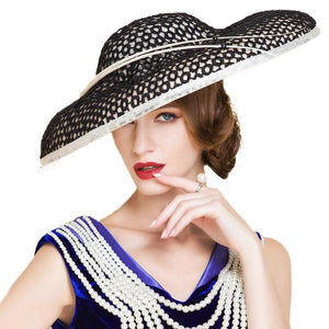 Saucer Style Ladies Wide Brim Fascinator Tweed Design Hats - Ailime Designs