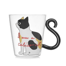 Load image into Gallery viewer, Black Cak Drinkware Glass w/ Cat Tail Handle - Ailime Designs