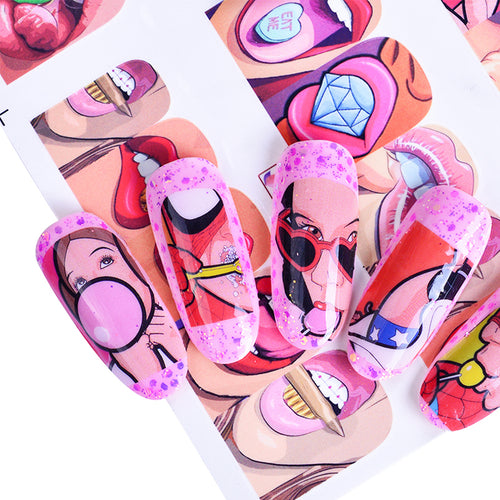 Pop Art Bubble Gum Decal Nail Art Stickers - Ailime Designs - Ailime Designs