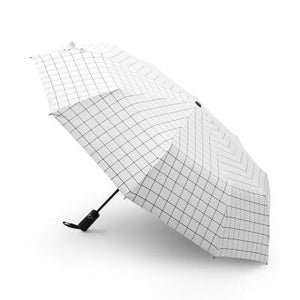 Unisex Plaid Design Windproof Umbrella's