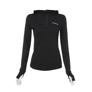 Zipper Front Women's Long Sleeve Hoodies w/ Top Outer Stitching - Ailime Designs