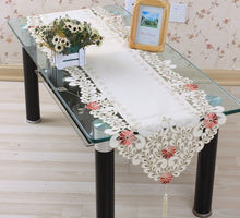 Load image into Gallery viewer, Elegant Embroidered Table Runners w/ Tassel Trim End - Home Decor Accessories - Ailime Designs