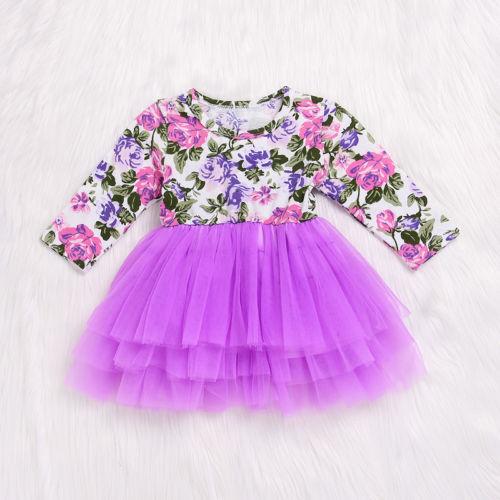 Toddler Girls Adorable Floral Tulle Design Dresses - Ailime Designs - Ailime Designs
