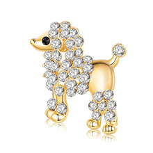 Load image into Gallery viewer, Poodle Rhinestones Pin Brooches - Fashion Garment Accessories - Ailime Designs