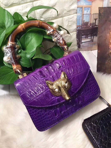 100% Genuine Purple Crocodile Leather Skin Handbags - Ailime Designs