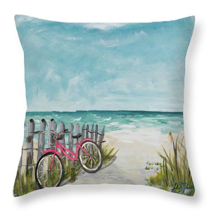 Ride Along The Shore Throw Pillow - Ailime Designs