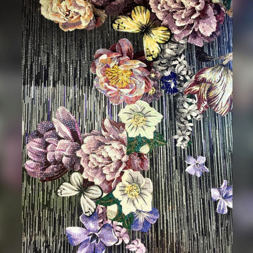 Floral Mural Design Mosaic Luxury Art Tile