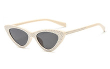 Load image into Gallery viewer, Retro Style Women&#39;s Cat Woman Sunglasses w/ Flat Design Crystal Ornaments - Ailime Designs