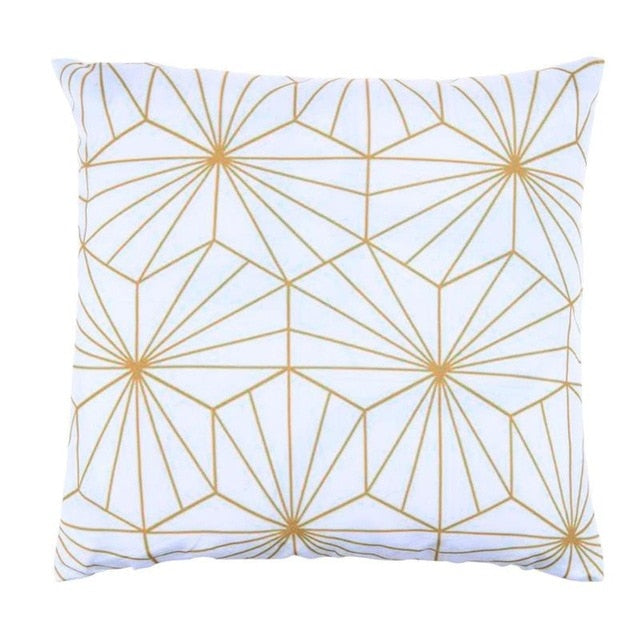 Foil Gold Geometric Printed Throw Pillows -Home Decor Designs