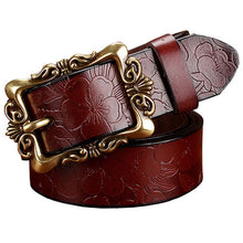 Load image into Gallery viewer, Women&#39;s Genuine Leather Embossed Design Belts