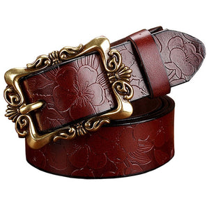 Women's Genuine Leather Embossed Design Belts