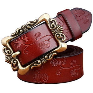 Women's Genuine Leather Embossed Design Belts