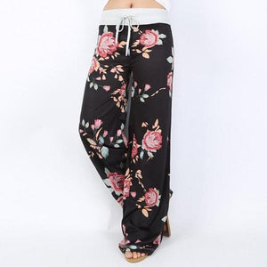 Wide Casual Camouflage & Flower Printed Pants  - Women’s Workout Casual Wear - Ailime Designs