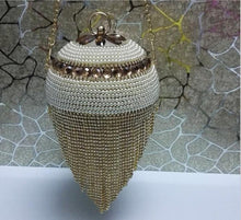 Load image into Gallery viewer, Women&#39;s Elegant Round Crystal Shape Purses w/ Fringe Trim - Ailime Designs