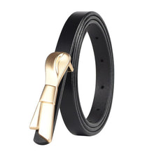 Load image into Gallery viewer, Thin Stylish Bow Buckle Design Women&#39;s Genuine Leather Belts
