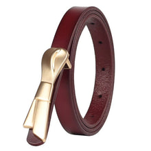Load image into Gallery viewer, Thin Stylish Bow Buckle Design Women&#39;s Genuine Leather Belts