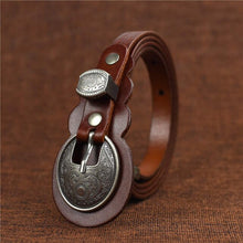Load image into Gallery viewer, Scallop Trim Edge Women&#39; Genuine Leather Belts - Ailime Designs