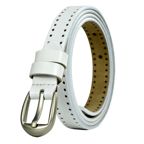 Double Nail Hole Design Women's Genuine Leather Belts - Ailime Designs