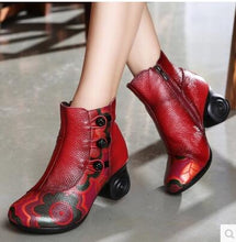 Load image into Gallery viewer, Women&#39;s Vintage Style Handmade Soft Leather Skin Ankle Boots - Ailime Designs