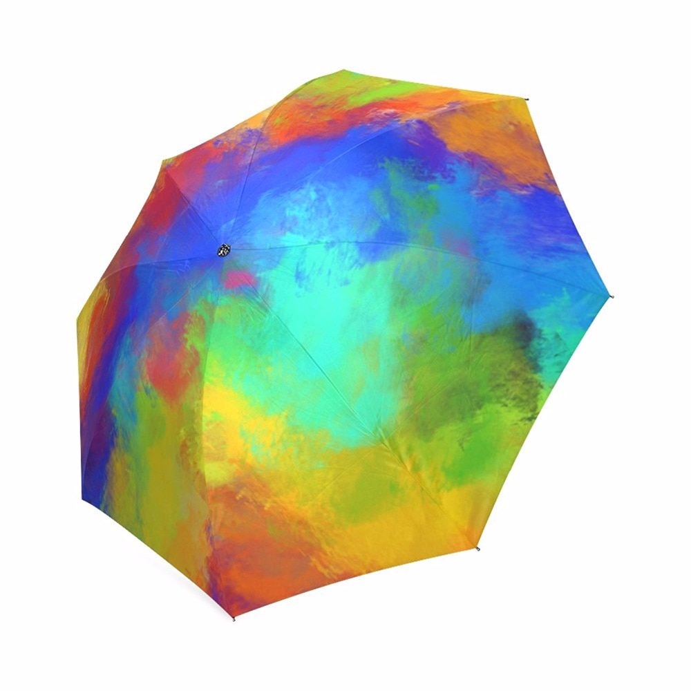 3D Colorful Watercolor Printed Umbrella's - Vinyl Anti UV Umbrellas - Ailime Designs