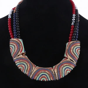 Multi-Colored Beaded Shell Arch Design Necklaces - Ailime Designs