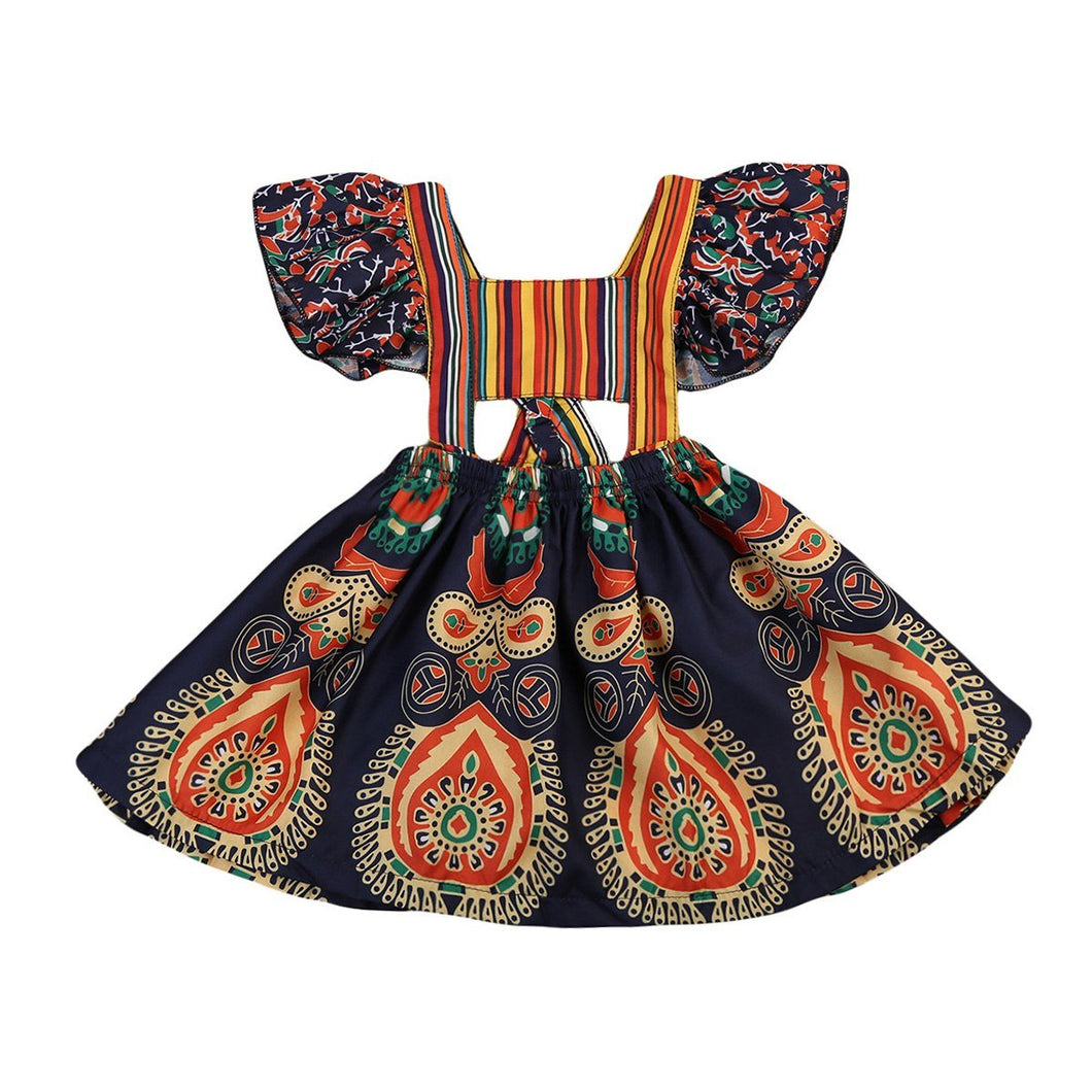 Children's Ethnic Print Design Hollow-cut Dresses - Ailime Designs - Ailime Designs