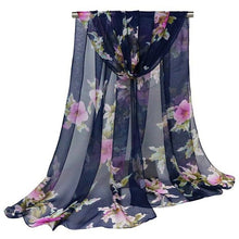 Load image into Gallery viewer, Women&#39;s Chiffon Silk Floral Printed Scarves - Ailime Designs
