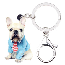 Load image into Gallery viewer, French Bulldog Wearing Necktie Keychain Holders – Ailime Designs - Ailime Designs