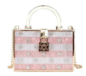 Acrylic Design Stripe Cystal Messenger  Handbags - Ailime Designs - Ailime Designs
