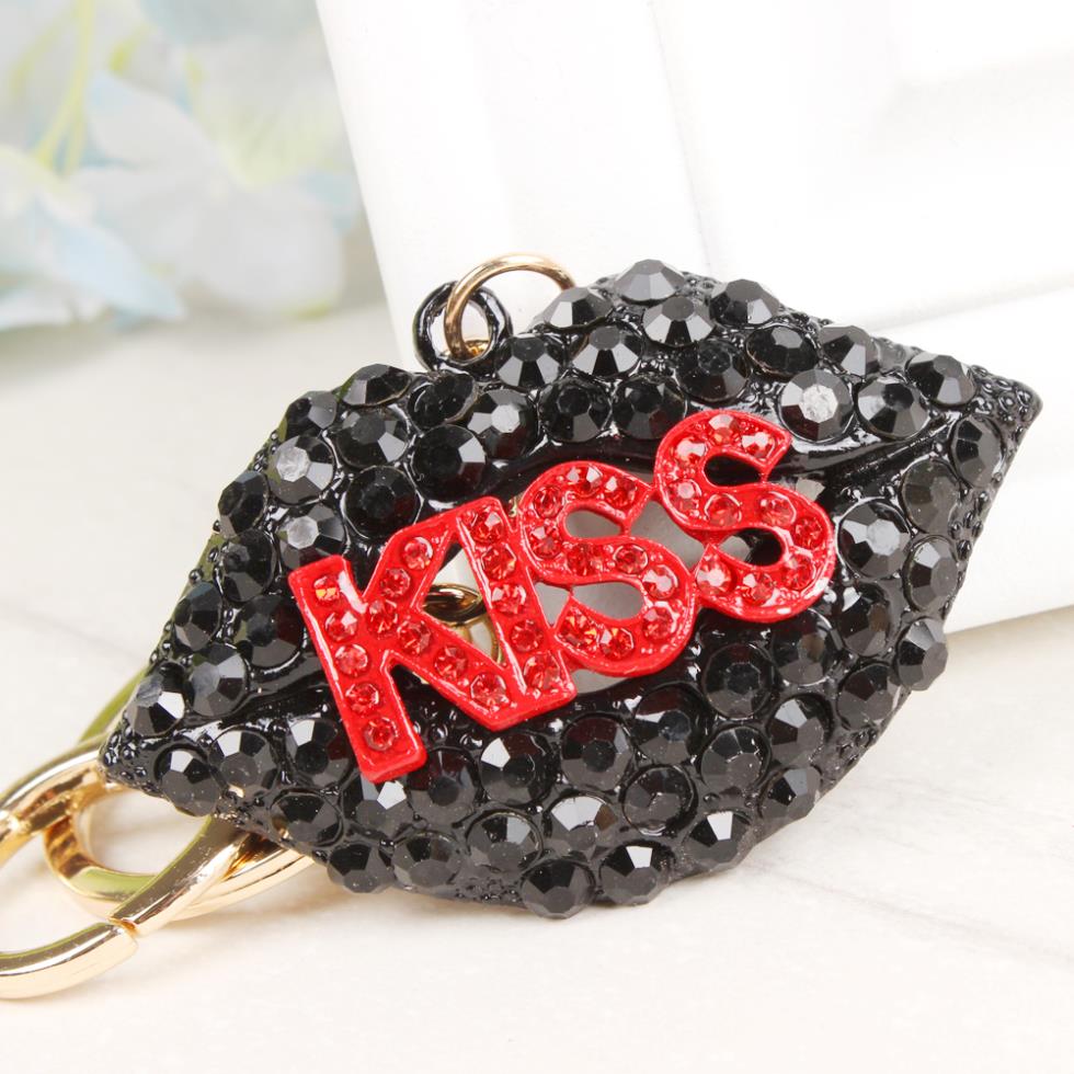Creative Black Lips/Text Crystals Design Acrylic Key-chains - Ailime Designs