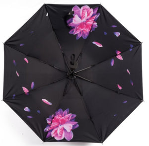Print Flowers Portable Umbrella's -3D Sunny/Rainy Protectors - Ailime Designs