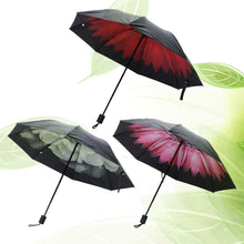 Load image into Gallery viewer, 3D Flower Printed Folding Umbrella&#39;s For Women&#39;s -  Vinyl Anti UV Umbrellas - Ailime Designs
