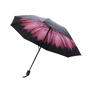 3D Flower Printed Folding Umbrella's For Women's -  Vinyl Anti UV Umbrellas - Ailime Designs