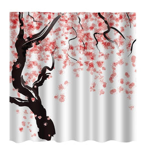 Spring Floral Design Tree Image Shower Curtains - Ailime Designs