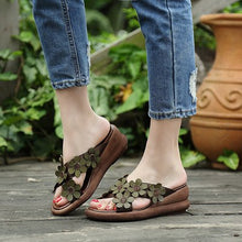 Load image into Gallery viewer, Women&#39;s 100% Genuine Handmade Floral Design Slip-on&#39;s Shoes - Ailime Designs