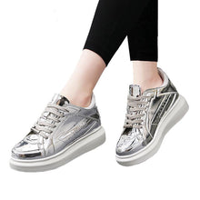 Load image into Gallery viewer, Women&#39;s Metallic String Tie Casual Platform Sneakers - Ailime Designs