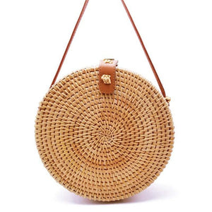 Women's Stylish Summer Bamboo Straw Round Handbags - Ailime Designs