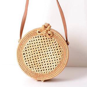 Women's Stylish Summer Bamboo Straw Round Handbags - Ailime Designs