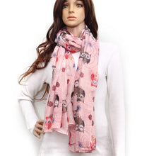 Load image into Gallery viewer, Screen Printed Women&#39;s Owl Design Scarves - Conversational Accessories - Ailime Designs