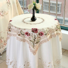 Load image into Gallery viewer, Elegant Polyester Embroidered Floral Tablecloths - Lace Cut-work - Ailime Designs