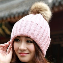 Load image into Gallery viewer, Thermal Protection Sphere Knitted Beanie Caps - Pompom Top Accessories