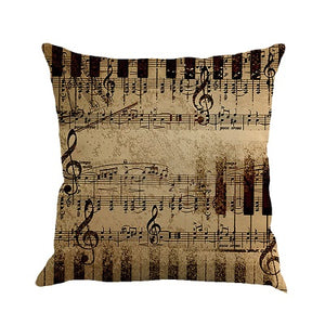 Music Note Printed Throw Pillowcases - Home Décor Fashions - Ailime Designs