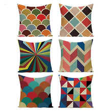 Load image into Gallery viewer, Colorful Linen Geometric  3D Print Design Pillowcases - Ailime Designs