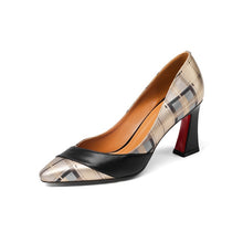 Load image into Gallery viewer, Women&#39;s Geometric Design Low-Heel Pump Shoes - Ailime Designs