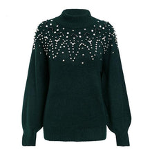 Load image into Gallery viewer, Women&#39;s Beaded Design Turtleneck Knit Sweaters - Ailime Designs - Ailime Designs