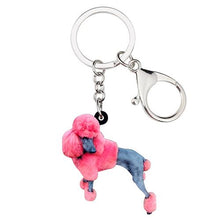 Load image into Gallery viewer, Cool Pink Poodle Keychain Holders – Ailime Designs - Ailime Designs