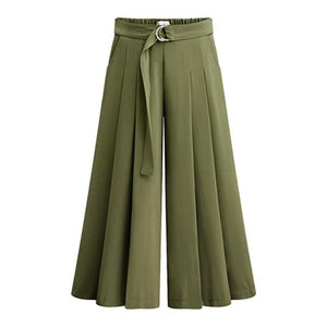 Women's Wide Leg Bell Casual Dress Ankle Pants - Ailime Designs